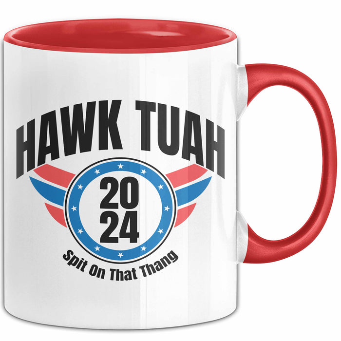 Hawk Tuah Spit On That Thang Tasse Geschenk Meme Virales Video Geschenkidee Lustig Rot Trendation
