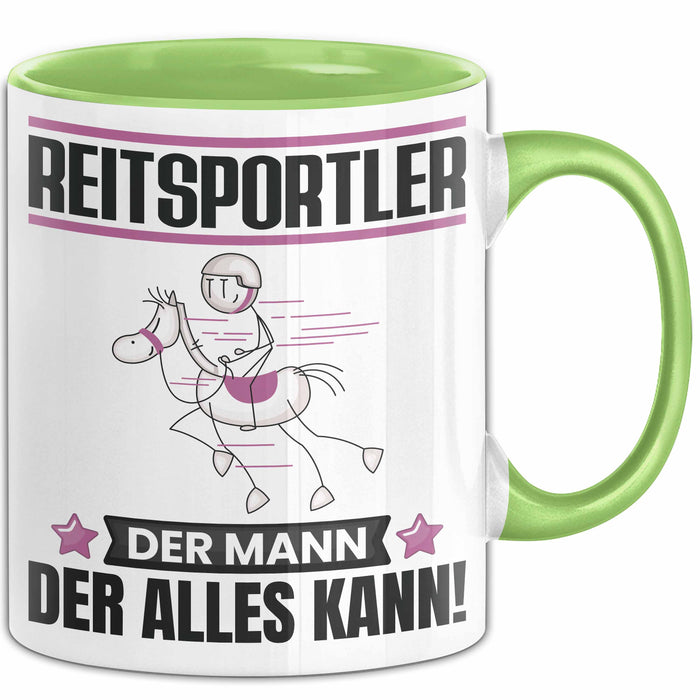 Reitsportler Tasse Geschenk für Reitsportler Der Mann Der Alles Kann Geschenkidee zum Geburtstag Grün Trendation
