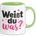 Big Sister Ältere Geschwister Schwestern Tasse Becher Geschenk Lustige Geschenkidee Spruch Weißt Du Was Grün Trendation
