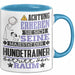 Hundetrainer Geschenk Tasse Lustiger Spruch Erheben Sie Sich Der Hundetrainer Betritt den Raum Blau Trendation