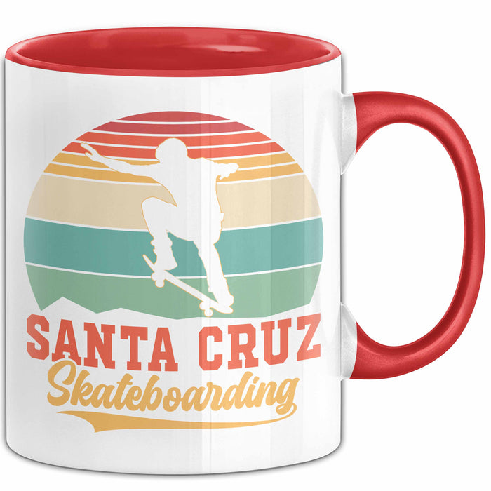 Skateboard Skater Fans Bzw Skateboard Tasse Becher Geschenk Mädchen Jungs Santa Cruz Rot Trendation