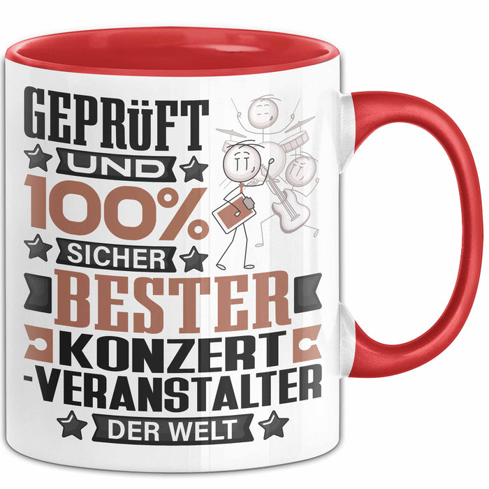 Konzertveranstalter Geschenk Lustiger Spruch für Konzertveranstalter Geschenkidee Bester Konzertveranstalter Der Welt Rot Trendation