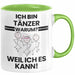 Tänzer Geschenk Tasse Lustiger Spruch Ich Bin Tänzer Warum Weil Ich Es Kann Geschenkidee Bester Tänzer Geburtstag Kaffee-Becher Grün Trendation