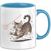 Katzenliebhaber Tasse Geschenkidee für Katzenfreunde Blau Trendation