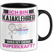 Kajaklehrer Tasse Geschenk für Kajaklehrer Geburtstag Lustiger Spruch Kaffee-Becher Was Ist Deine Superkraft Schwarz Trendation