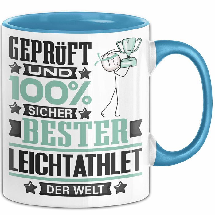 Leichtathlet Geschenk Lustiger Spruch für Leichtathlet Geschenkidee Bester Leichtathlet Der Welt Blau Trendation