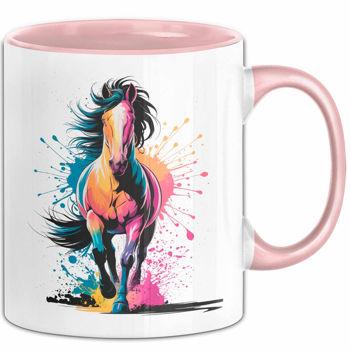 Pferde Tierliebhaber Tasse Geschenk Lustige Geschenkidee Spruch Rosa Trendation