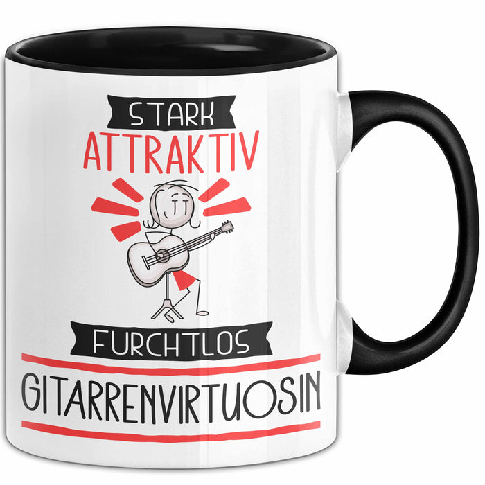 Gitarrenvirtuosin Tasse Geschenk Becher Stark Attraktiv Furchtlos Gitarrenvirtuosin Lustige Geschenkidee Trendation