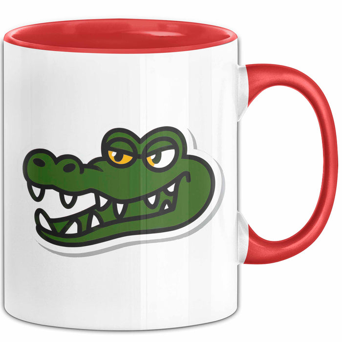 Krokodil Tier Tasse Geschenk Lustige Geschenkidee Spruch Rot Trendation
