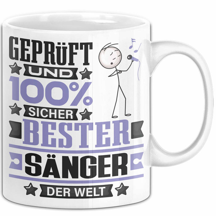 Sänger Geschenk Lustiger Spruch für Sänger Geschenkidee Bester Sänger Der Welt Weiß Trendation