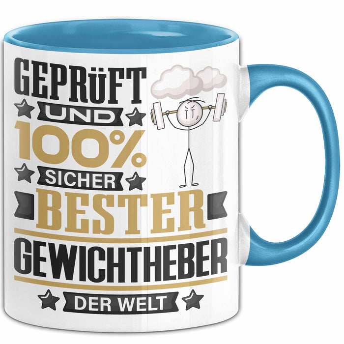 Gewichtheber Geschenk Lustiger Spruch für Gewichtheber Geschenkidee Bester Gewichtheber Der Welt Blau Trendation