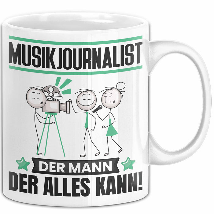 Musikjournalist Tasse Geschenk für Musikjournalist Der Mann Der Alles Kann Geschenkidee zum Geburtstag Weiß Trendation
