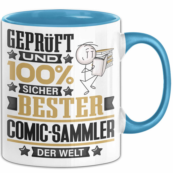 Comic-Sammler Geschenk Lustiger Spruch für Comic-Sammler Geschenkidee Bester Comic-Sammler Der Welt Blau Trendation