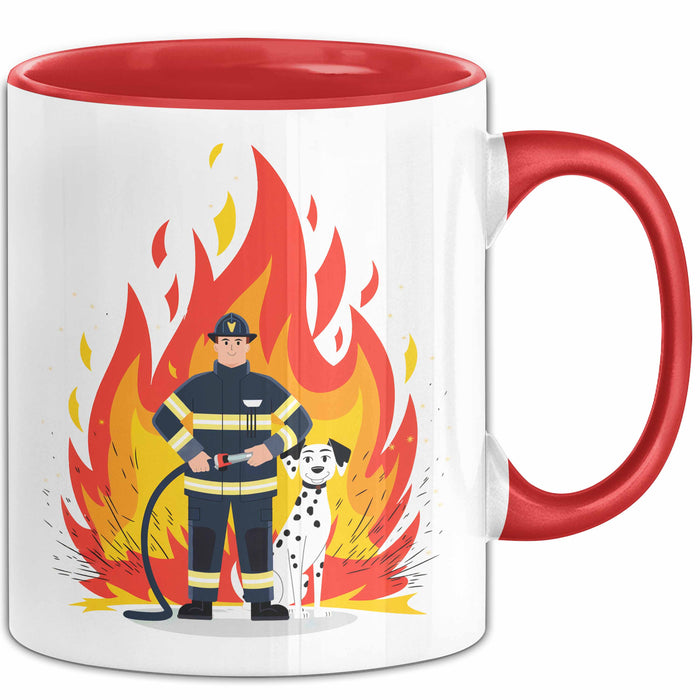 Feuerwehrmann Tasse Geschenk Lustige Geschenkidee Spruch Für Feuer Helden Rot Trendation
