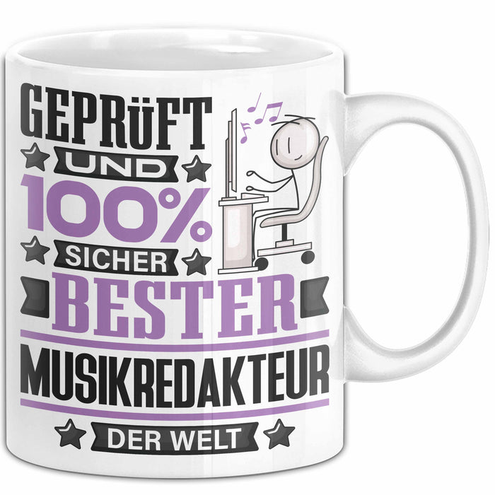 Musikredakteur Geschenk Lustiger Spruch für Musikredakteur Geschenkidee Bester Musikredakteur Der Welt Weiß Trendation