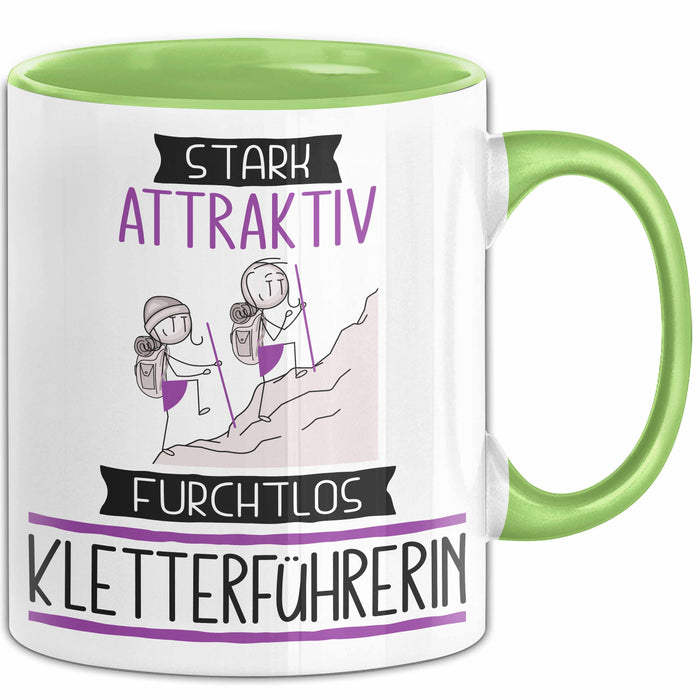 Kletterführerin Tasse Geschenk Becher Stark Attraktiv Furchtlos Kletterführerin Lustige Geschenkidee Grün Trendation
