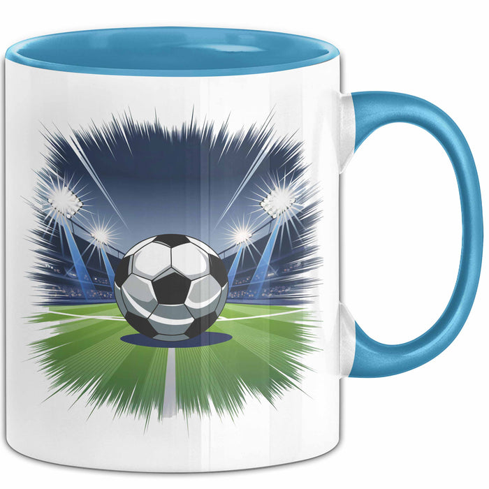 Fußballspieler Tasse Geschenkidee für Fußballliebhaber Blau Trendation