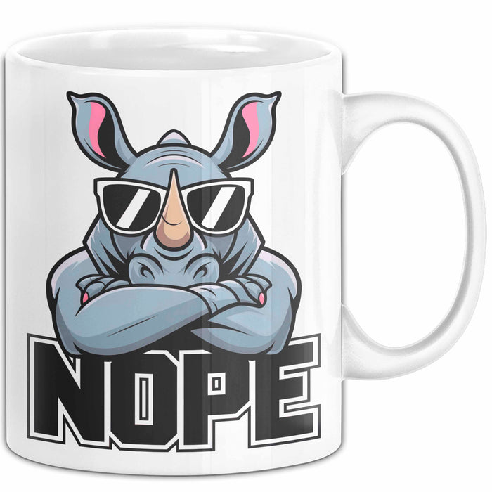 Nashorn Tasse Geschenk Lustige Geschenkidee Spruch Nö Weiß Trendation