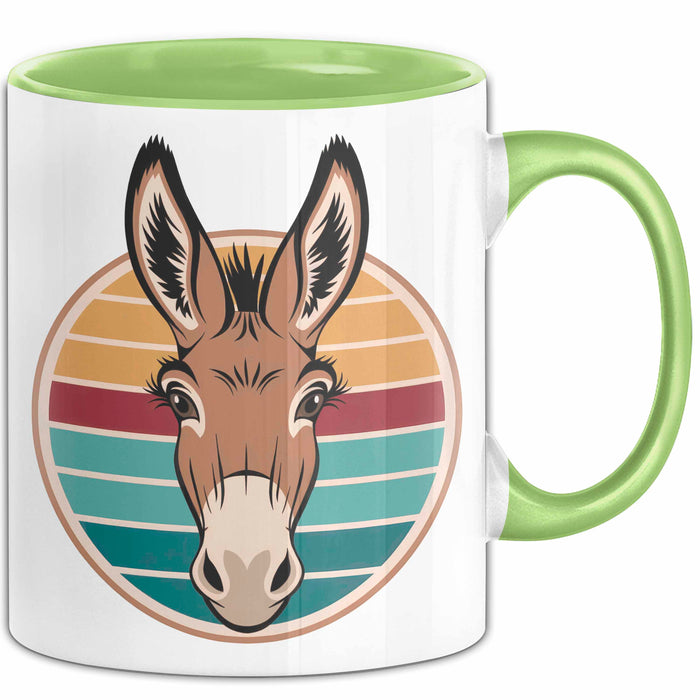 Retro Esel Tasse Geschenk Lustige Geschenkidee Spruch Grün Trendation