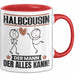 Halbcousin Tasse Geschenk für Halbcousin Der Mann Der Alles Kann Geschenkidee zum Geburtstag Rot Trendation