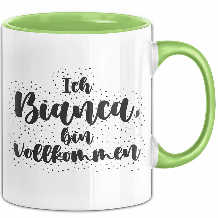 Bianca Tasse Ich Bianca, Bin Vollkommen Geschenk Grün Trendation