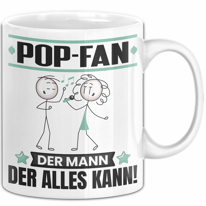 Pop-Fan Tasse Geschenk für Pop-Fan Der Mann Der Alles Kann Geschenkidee zum Geburtstag Weiß Trendation