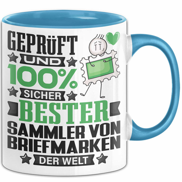 SammlervonBriefmarken Geschenk Lustiger Spruch für SammlervonBriefmarken Geschenkidee Bester SammlervonBriefmarken Der Welt Blau Trendation