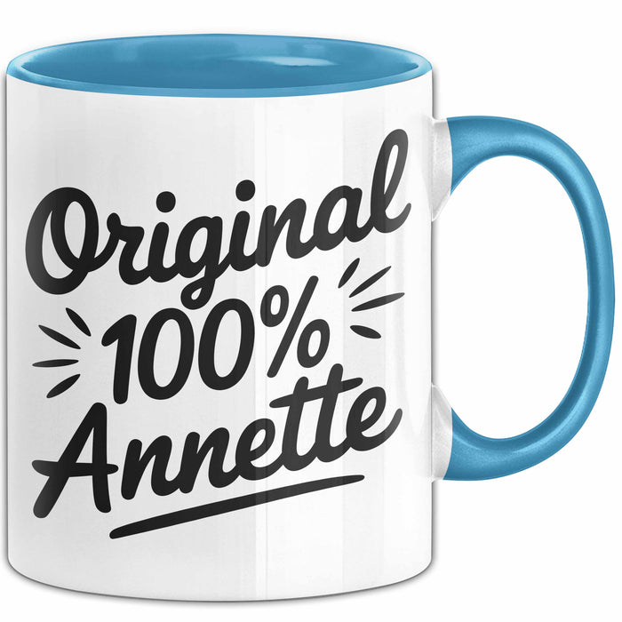 Annette Tasse Geschenk Original 100% Annette Geschenkidee Geburtstag Blau Trendation