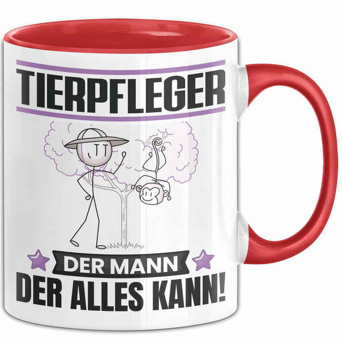 Tierpfleger Tasse Geschenk für Tierpfleger Der Mann Der Alles Kann Geschenkidee zum Geburtstag Rot Trendation