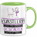 Künstlerin Weil Es Keinen Schöneren Beruf Gibt Tasse Geschenk für Eine Künstlerin Lustig Grün Trendation