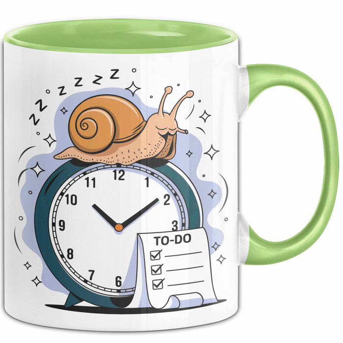 Aufschieber Tasse Geschenk Lustige Geschenkidee Spruch Für Deadline Vermeider Grün Trendation