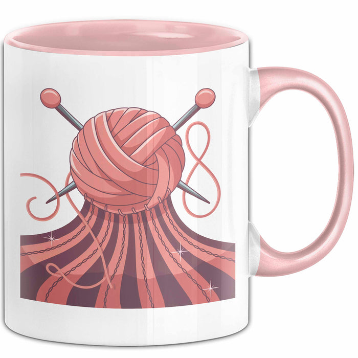Stricker Tasse Geschenk Lustige Geschenkidee Spruch Für Garn Liebhaber Rosa Trendation