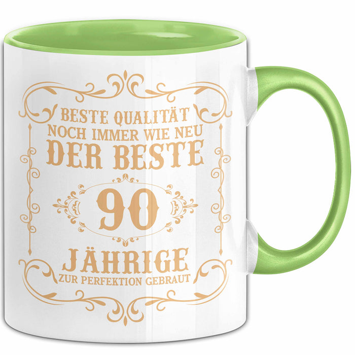 90er Geburtstag Geschenk Männer Vater Mann Noch Immer Der Beste 90-Jährige Zur Perfektion Gebraut Opa Grün Trendation