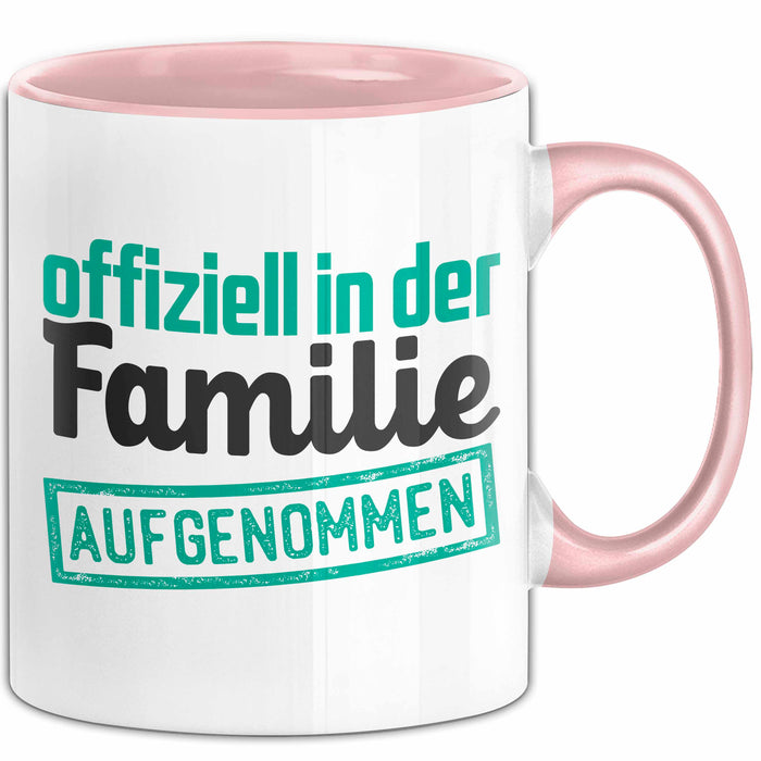 Schwager Tasse Geschenk Schwägerin Offiziell In Der Familie Aufgenommen Lustig Becher Rosa Trendation