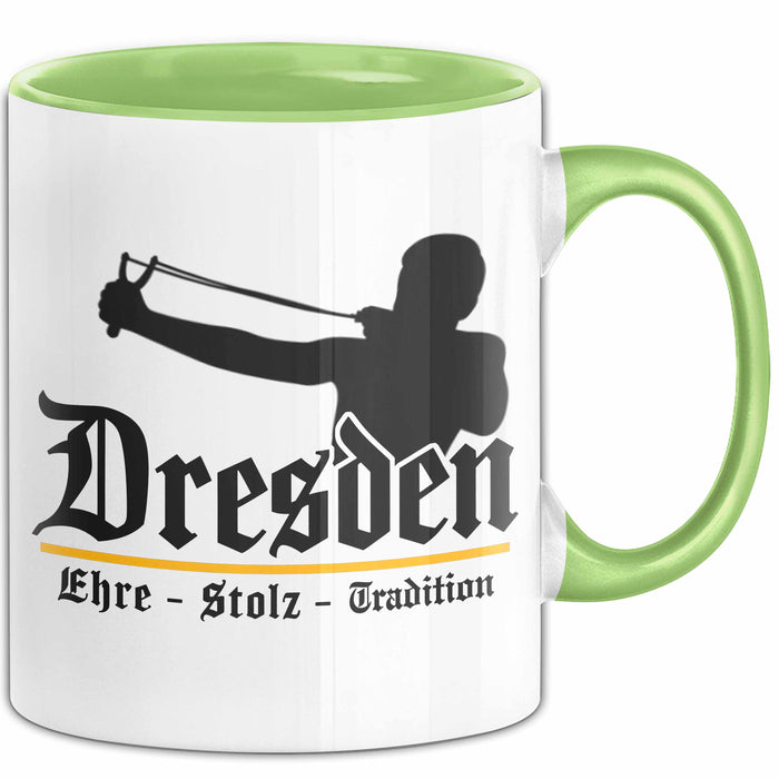Dresden Fußball Tasse Geschenk Lustige Geschenkidee Spruch Ehre Stolz Tradition Grün Trendation