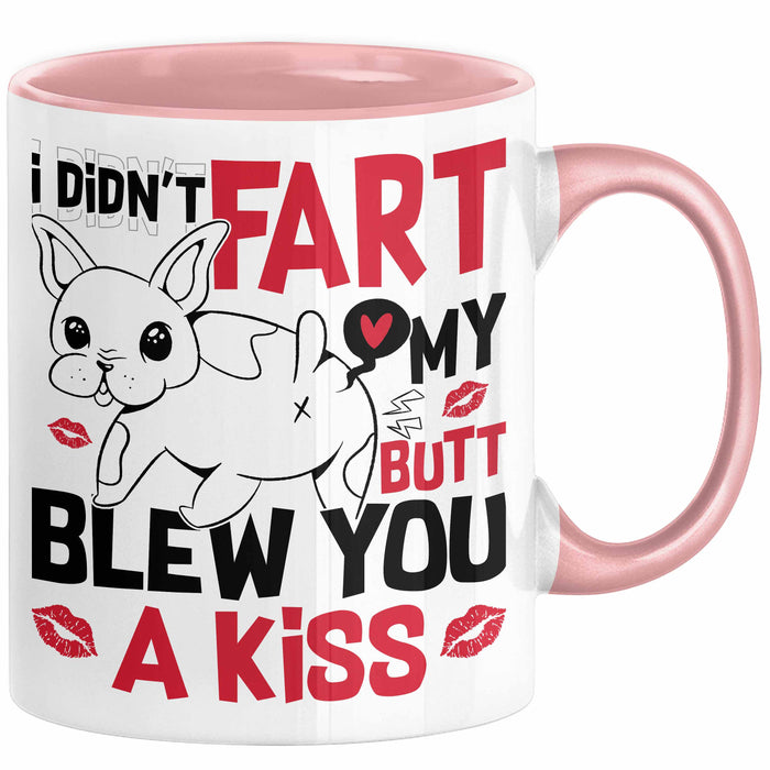 Boxer Tasse Geschenk Valentinstag I Didn't Fart My Butt Blew You A Kiss Geschenkidee Hundebesitzer Liebe Kaffee-Becher Rosa Trendation