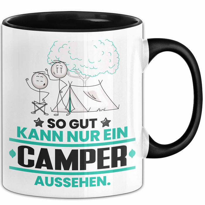 Camper Geschenk Tasse So Gut Kann Nur Ein Camper Aussehen Geschenkidee Kaffee-Becher Schwarz Trendation