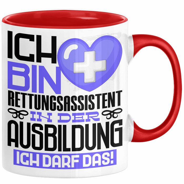 Rettungsassistent Ausbildung Tasse Geschenk Ich Bin Rettungsassistent In Der Ausbildung Ich Darf Das Geschenkidee Spruch Rot Trendation