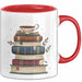Bücherwurm Tasse Geschenkidee für Vielleser Lustiger Spruch Rot Trendation