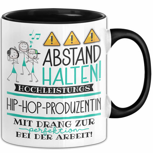 Hip-Hop-Produzentin Tasse Geschenk Lustig Abstand Halten Hochleistungs-Hip-Hop-Produzentin Mit Drang Zur Perfektion Bei Der Arbeit Trendation