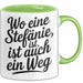Stefanie Tasse Geschenk Wo Eine Stefanie Ist Ist Auch Ein Weg Geschenkidee Becher mit Name Grün Trendation