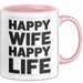 Ehefrau Ehefrauen Ehemänner Sarkasmus Tasse Becher Geschenk Lustige Geschenkidee Spruch Glückliche Frau Glückliches Leben Rosa Trendation