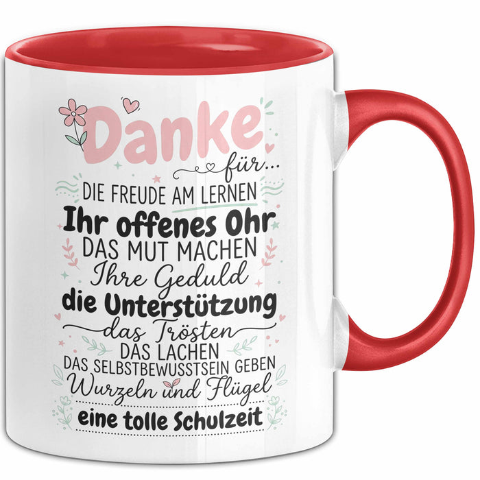 Lehrer Wertschätzung Danke Tasse Geschenk Lustige Geschenkidee Spruch Danke Für Rot Trendation