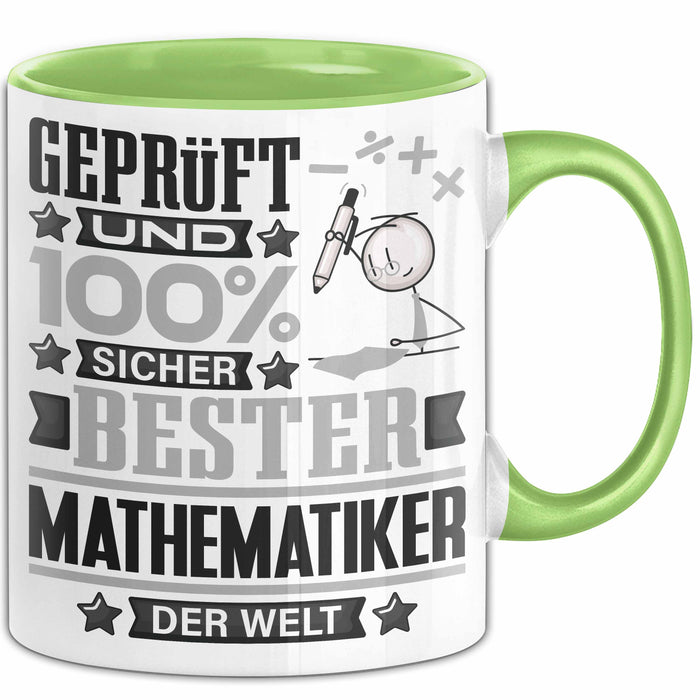 Mathematiker Geschenk Lustiger Spruch für Mathematiker Geschenkidee Bester Mathematiker Der Welt Grün Trendation
