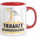 Tierarzt Geschenk Tasse Ich Bin Tierarzt Aber Sag Doch Einfach Superheld Lustige Geschenkdiee für Tierarzt Kaffee-Becher Rot Trendation