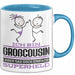 Großcousin Geschenk Tasse Ich Bin Großcousin Aber Sag Doch Einfach Superheld Lustige Geschenkdiee für Großcousin Kaffee-Becher Blau Trendation