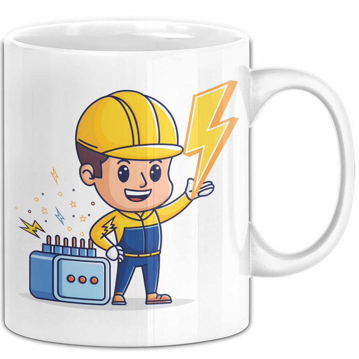 Elektriker Tasse Geschenk Lustige Geschenkidee Spruch Für Elektro Profis Weiß Trendation