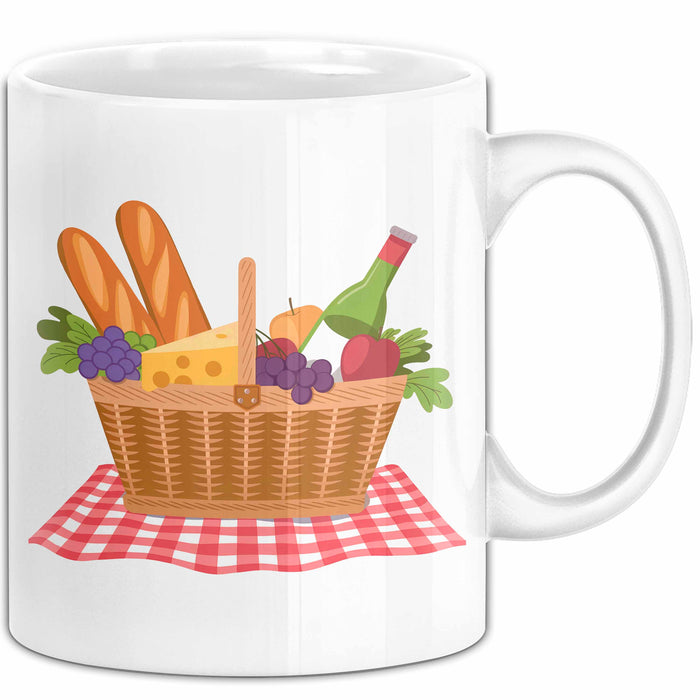 Picknick Fan Tasse Geschenkidee für Draußen Essen Liebhaber Weiß Trendation