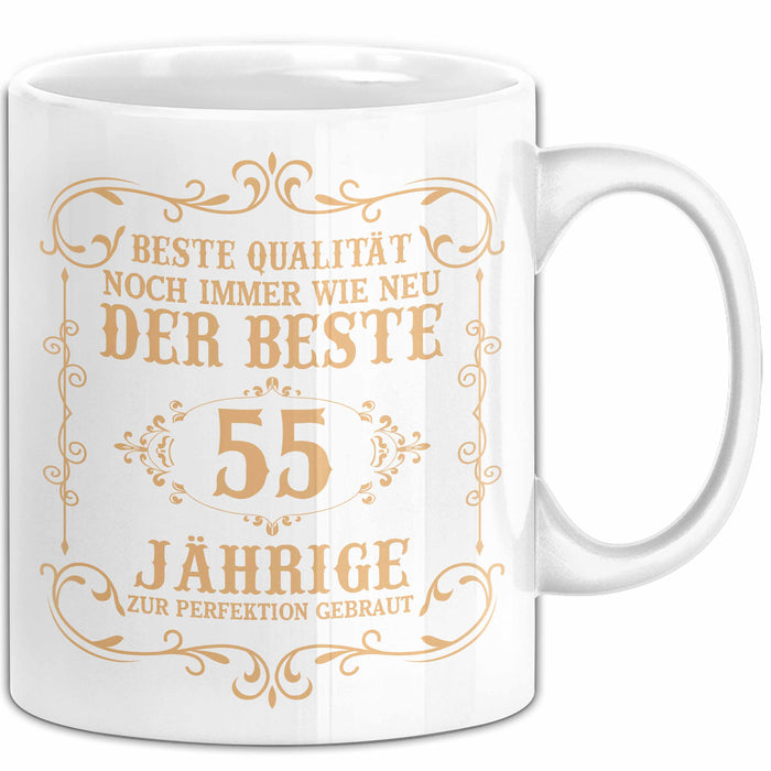 55er Geburtstag Geschenk Männer Vater Mann Noch Immer Der Beste 55-Jährige Zur Perfektion Gebraut Opa Weiß Trendation