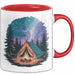 Camper Tasse Geschenkidee für Outdoor Abenteurer Rot Trendation